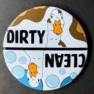 Pekin Duck Dishwasher Magnet Clean Dirty Sign Handmade Kitchen Decor 3.5"